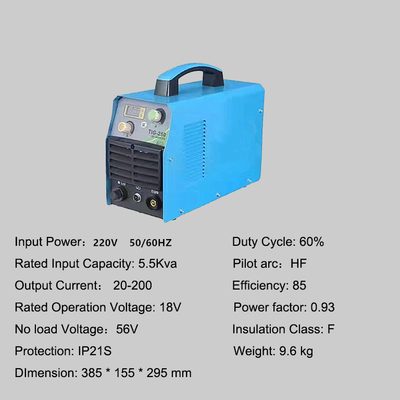 DC MOSFET Inverter 200A TIG-250 Tig Сварщик для сварки нержавеющей стали и алюминия 220V 18V 18
